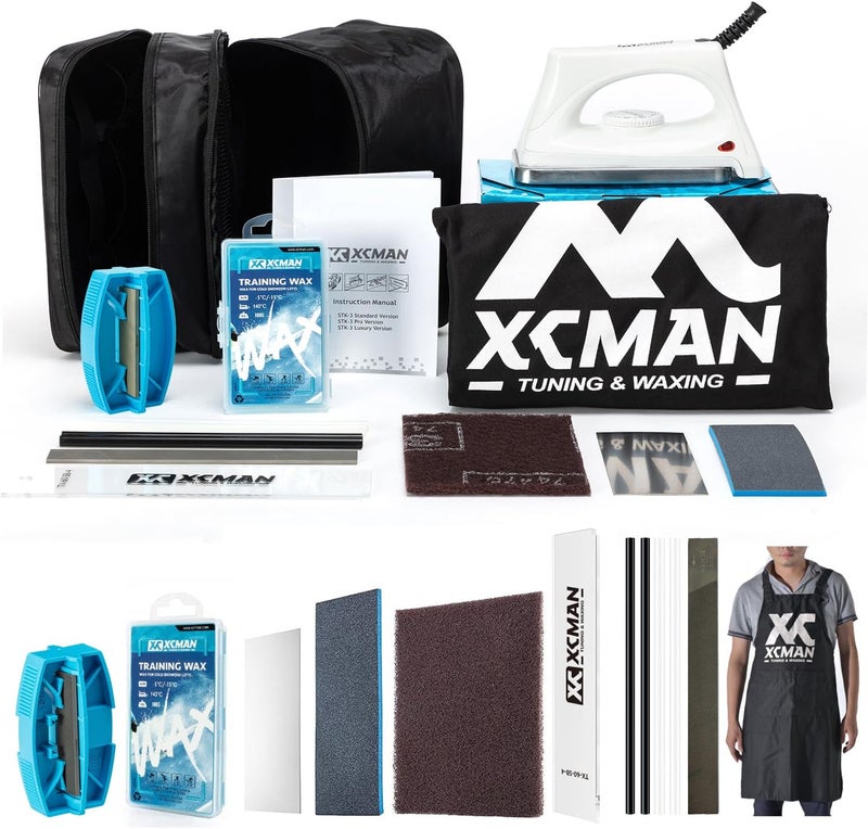 XCMAN Complete Ski Snowboard Tuning and Waxing Kit with Waxing Iron,Universal Wax,Edge Tuner,Brush,Wax Scraper,Ptex - Image 1